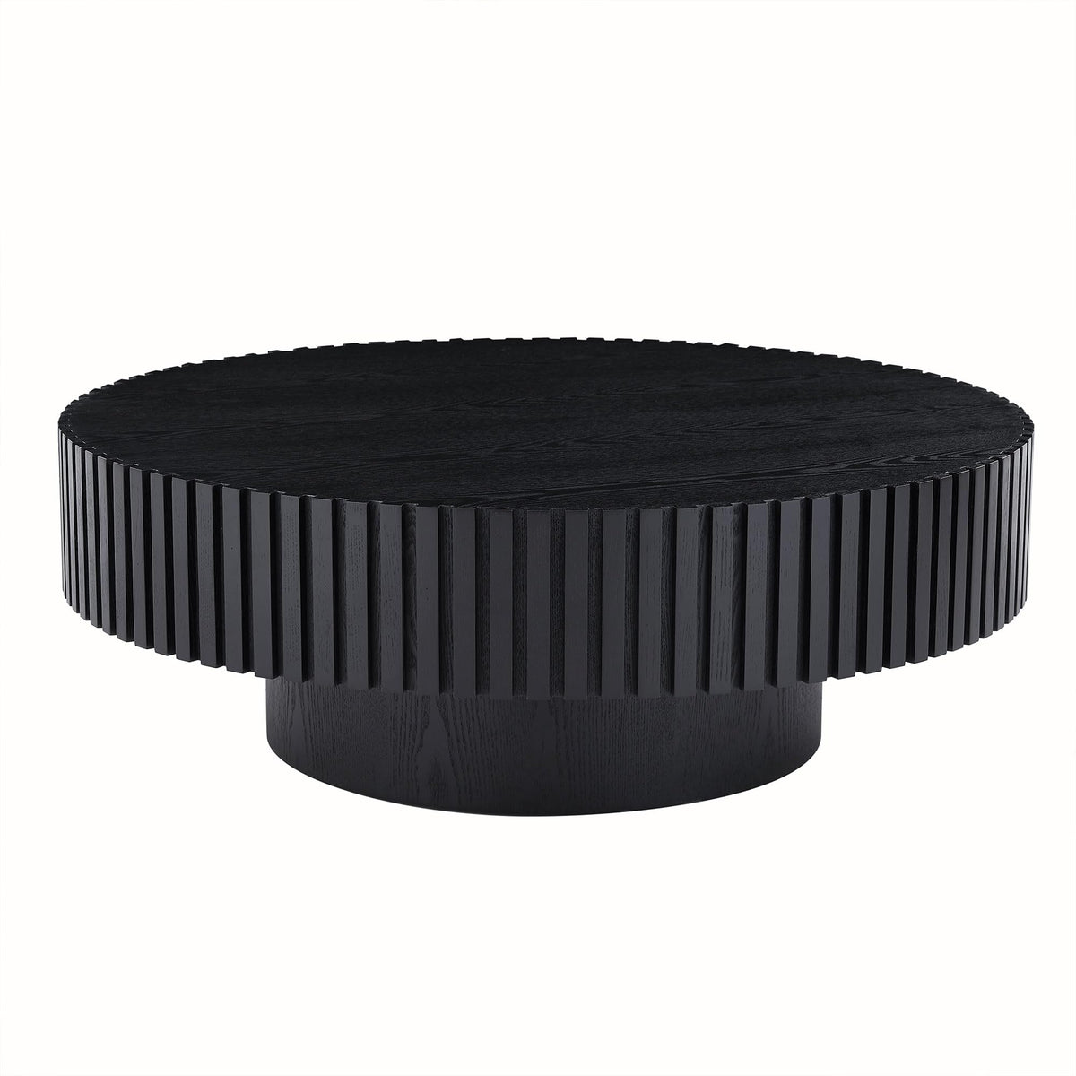 Matt Black Round Nesting Wood Coffee Table X182243
