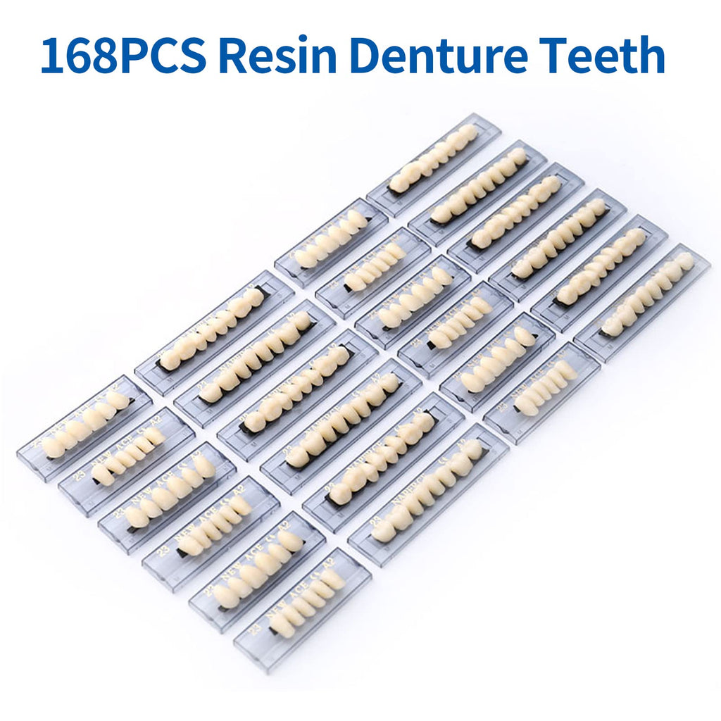 168 Pieces Acrylic Resin Denture Teeth 6 Sets 23 Shade A2 Upper + Lower N2090