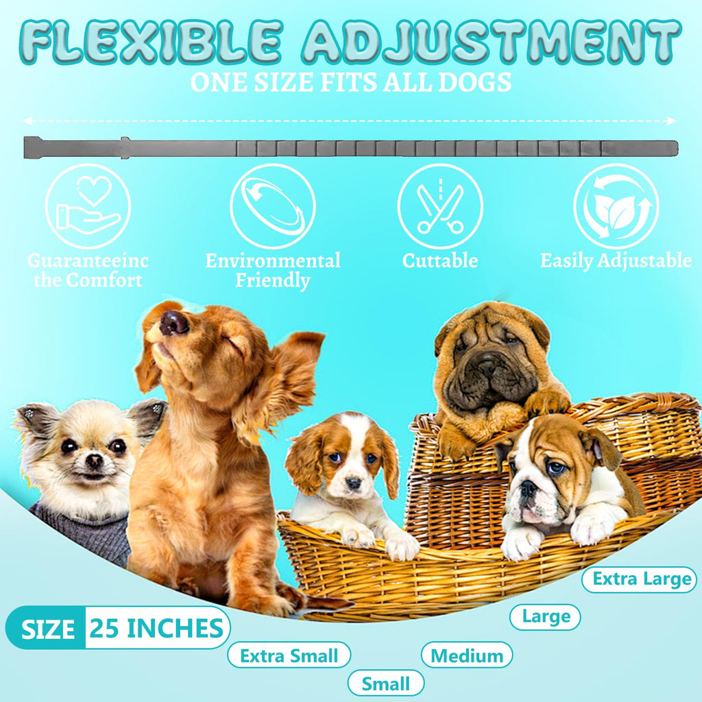 4 Packs Adjustable Dog Calming Collar Grey Y650102