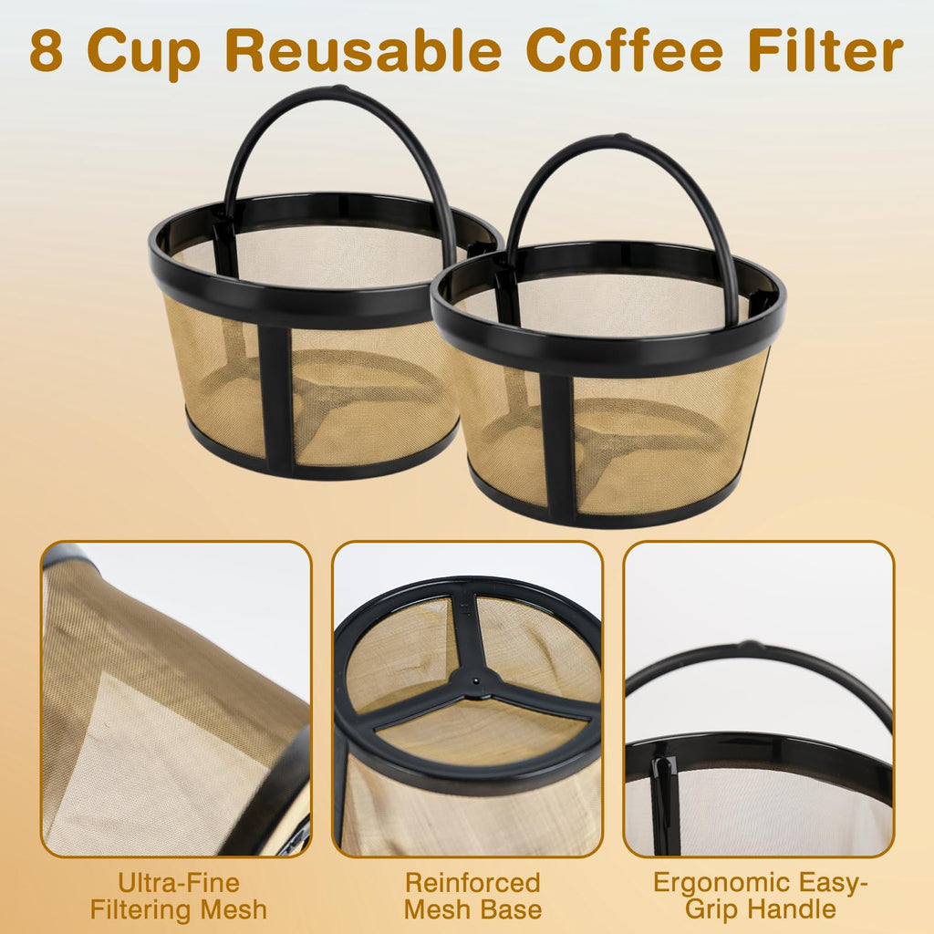 3 Pack Reusable 8-12 Cup Coffee Filter Basket V62608