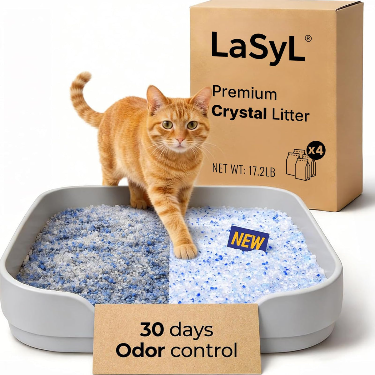 Crystal Cat Litter Silica Gel Non-Clumping Unscented 17.2 lb T809538