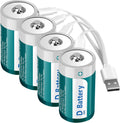 D Size Rechargeable Lithium Batteries with USB-C Charging Cable F8728