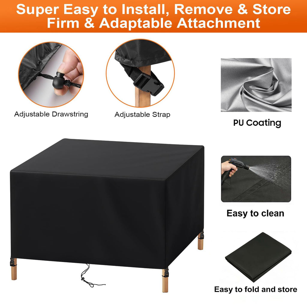 Black Waterproof Oxford Patio Furniture Cover U313782