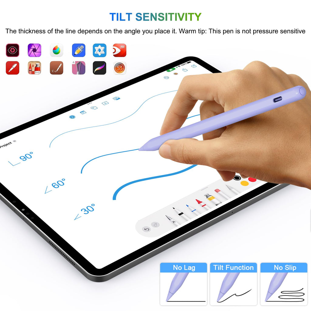 Magnetic Wireless Charging Pencil 2nd Gen Purple A9765