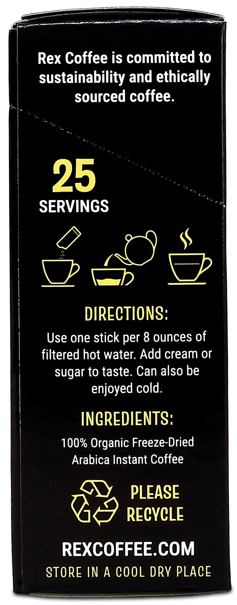 Organic Fairtrade Medium Roast Instant Coffee Sticks 25 Count A2348