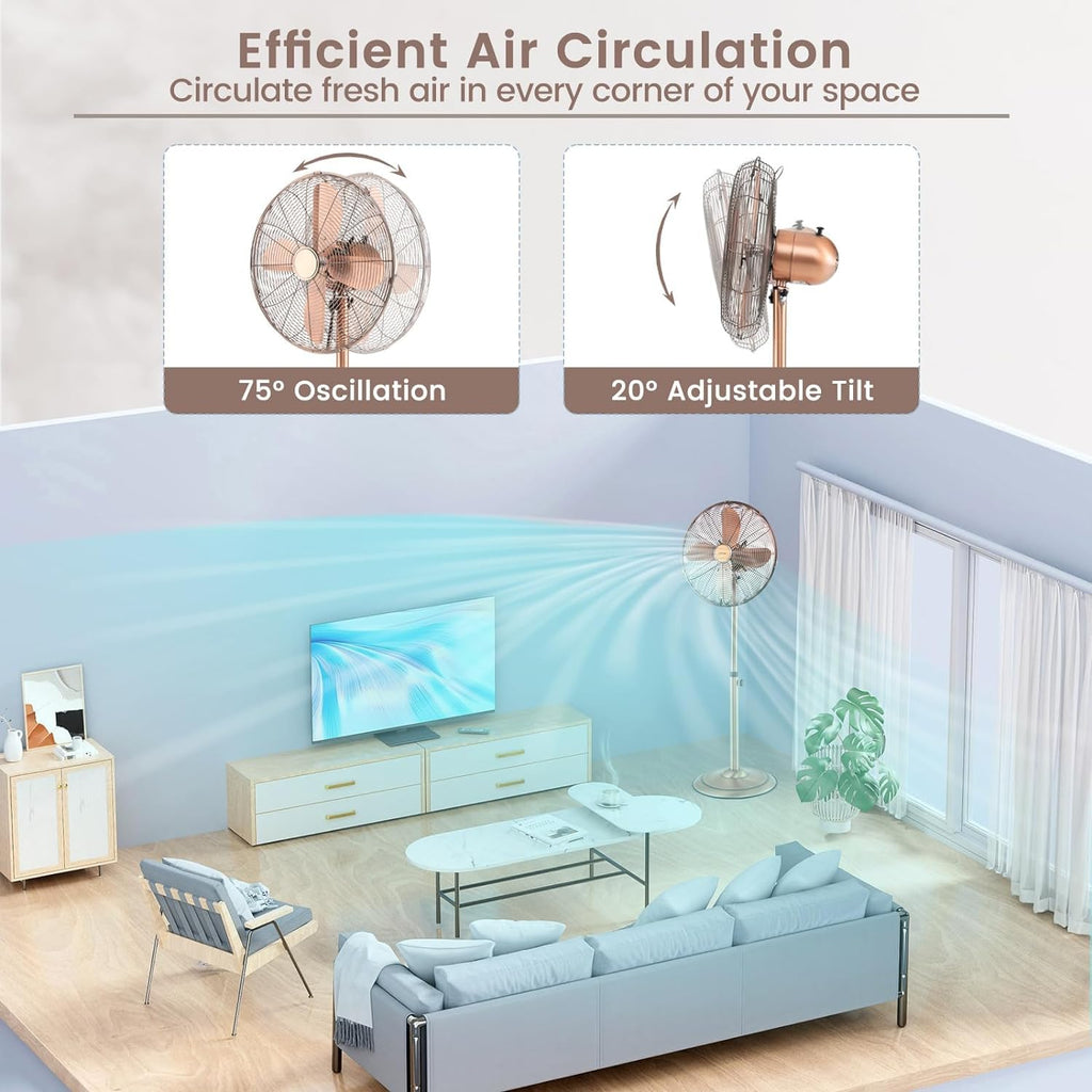 16'' Oscillating Pedestal Fan with 3 Speed H445