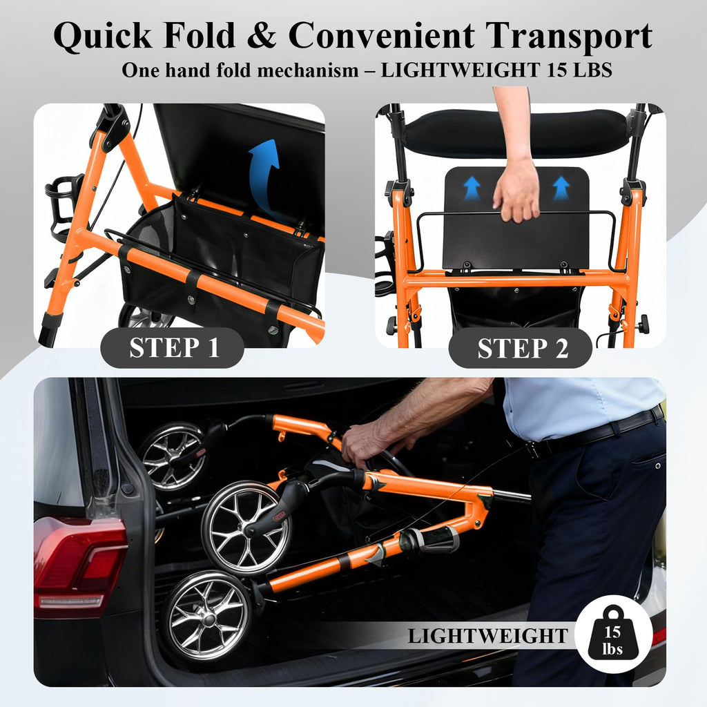 Ultra Lightweight Rollator Walker with Seat A269796