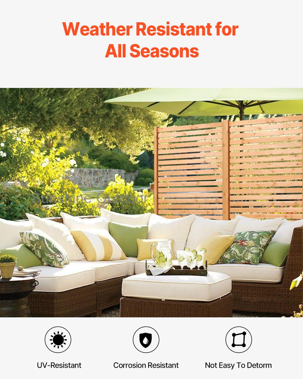 Wooden Privacy Screen 36" W x 73" H I3901