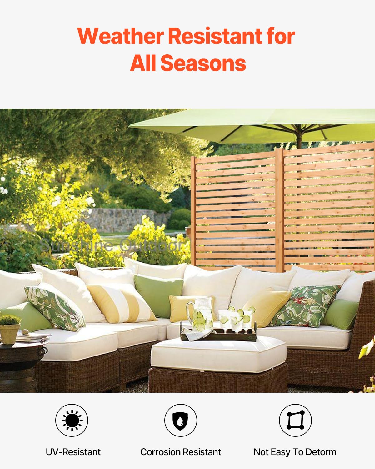 Wooden Privacy Screen 36" W x 73" H I3901