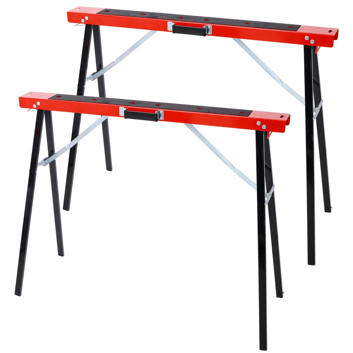 2 Pack Folding Steel Saw Horses 550lb Load Capacity I616500