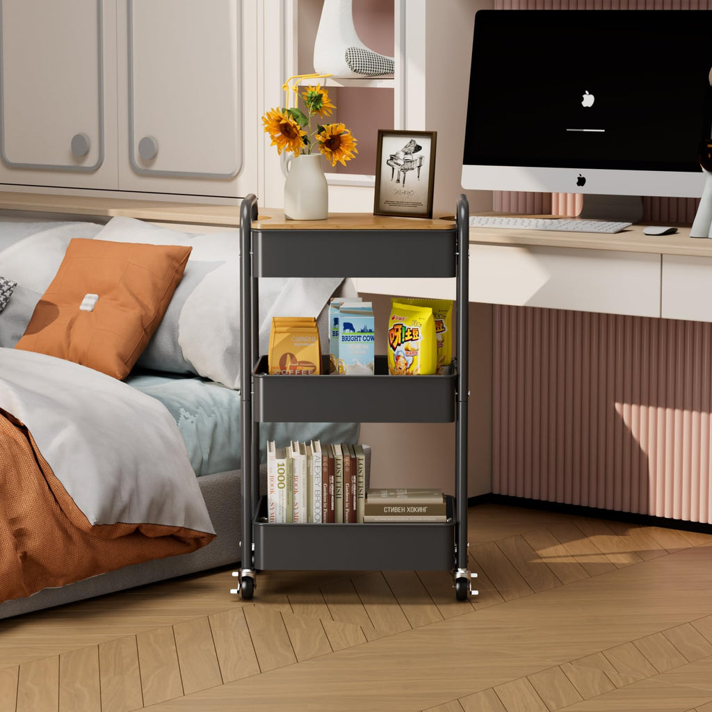 3-Tier Rolling Metal Utility Cart U165484