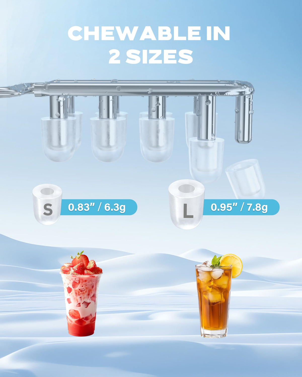 Countertop Ice Maker with Carry Handle, 26lbs/24Hrs Y3056
