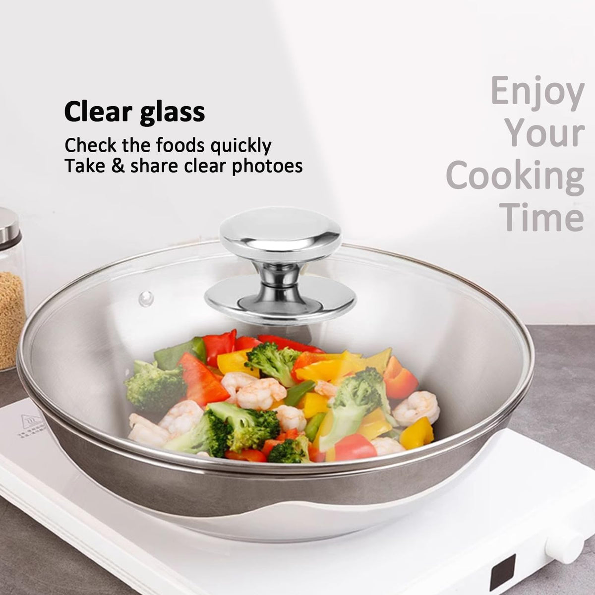 14 Inch Glass Lid with Steam Vent I791