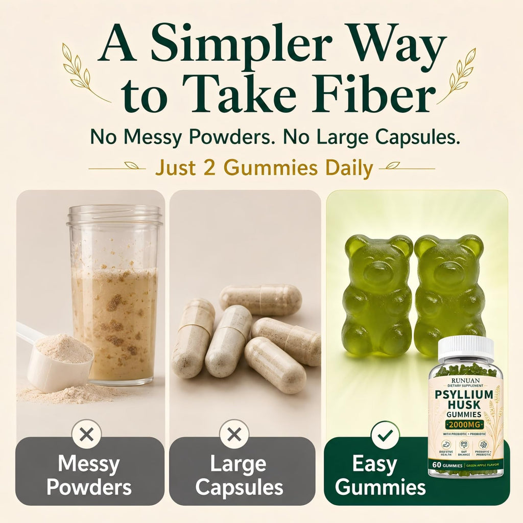 Sugar Free Psyllium Husk Gummies 2000mg 60 Count Q736