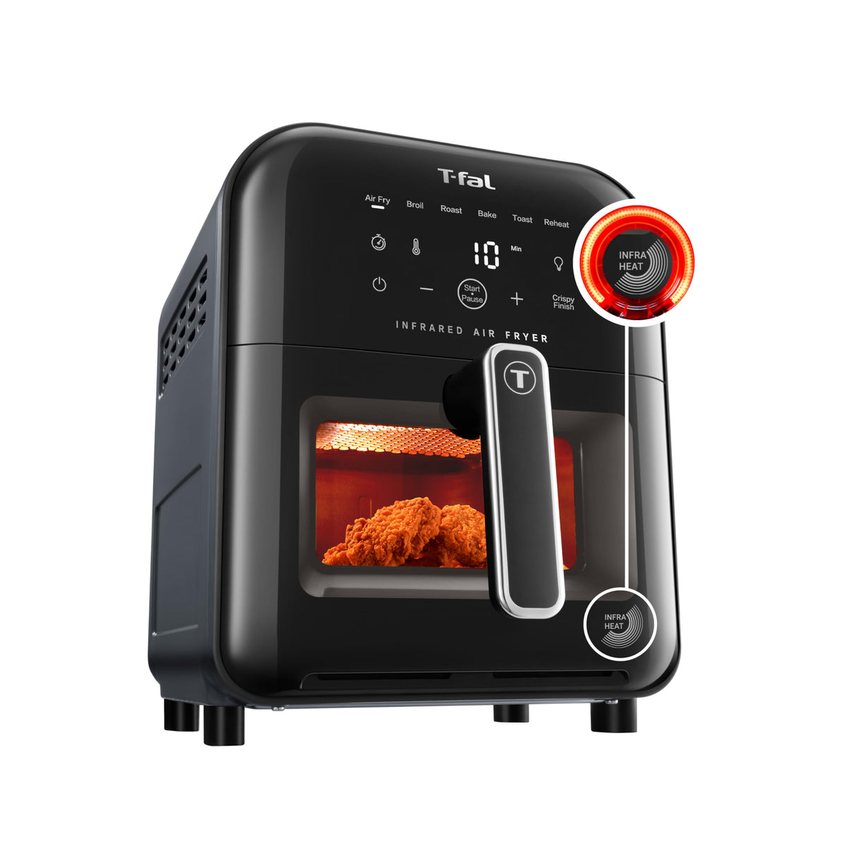 Infrared Air Fryer Toaster Oven Combo, 6 Qt Digital Touch Screen, 1550W, Black Q9082