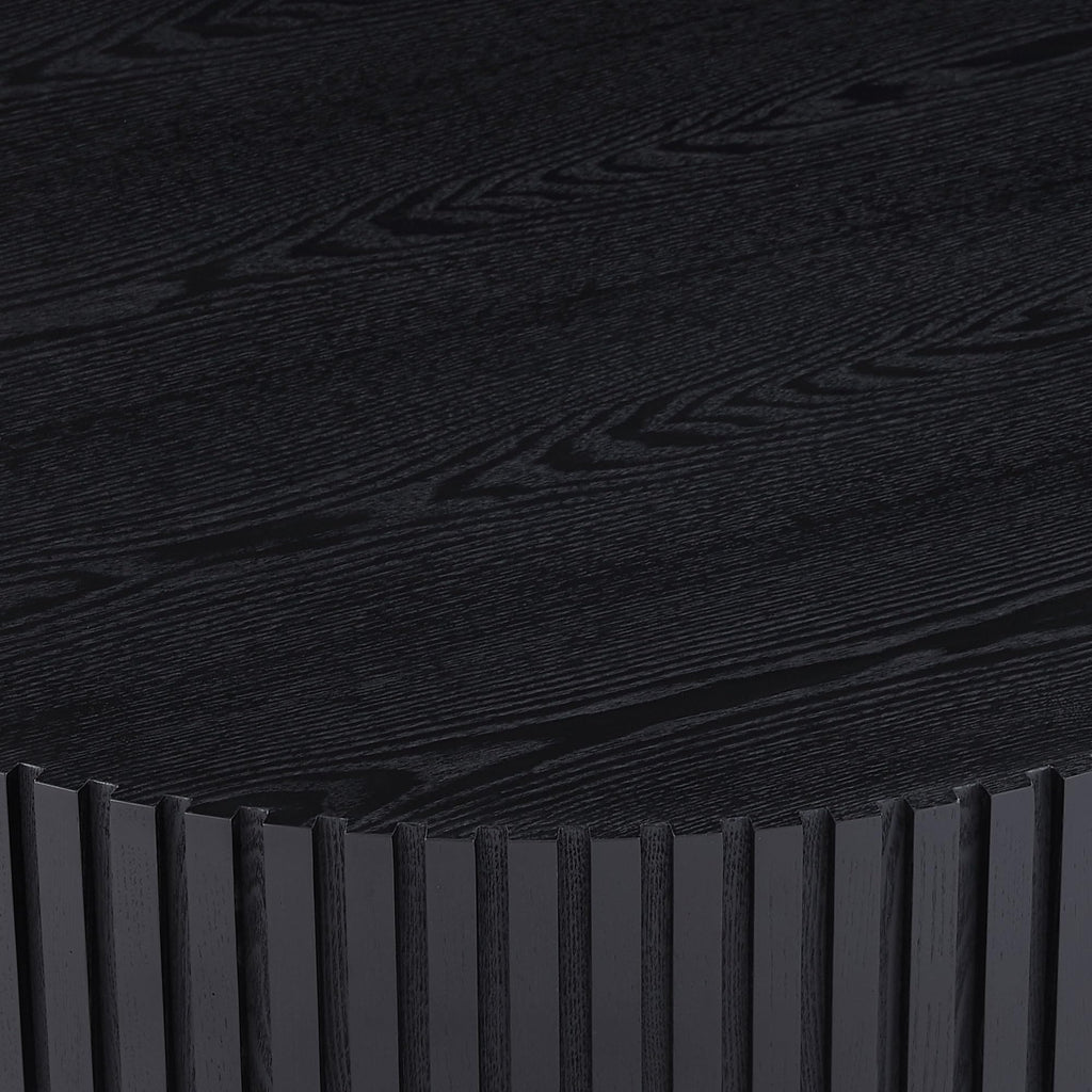 Matt Black Round Nesting Wood Coffee Table X182243