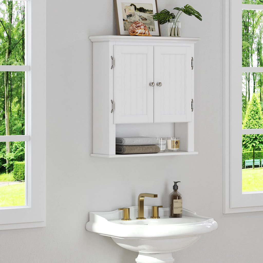 White Wall-Mounted Bathroom Cabinet L92613