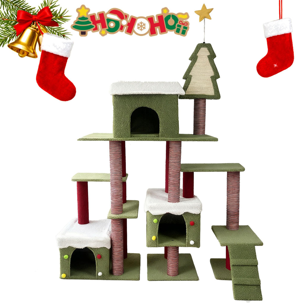 70 Inch Cat Tree with 3 Condos & Climbing Ladder G774