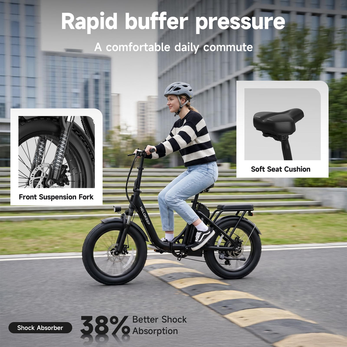 Folding Electric Bike with Rear Rack B164