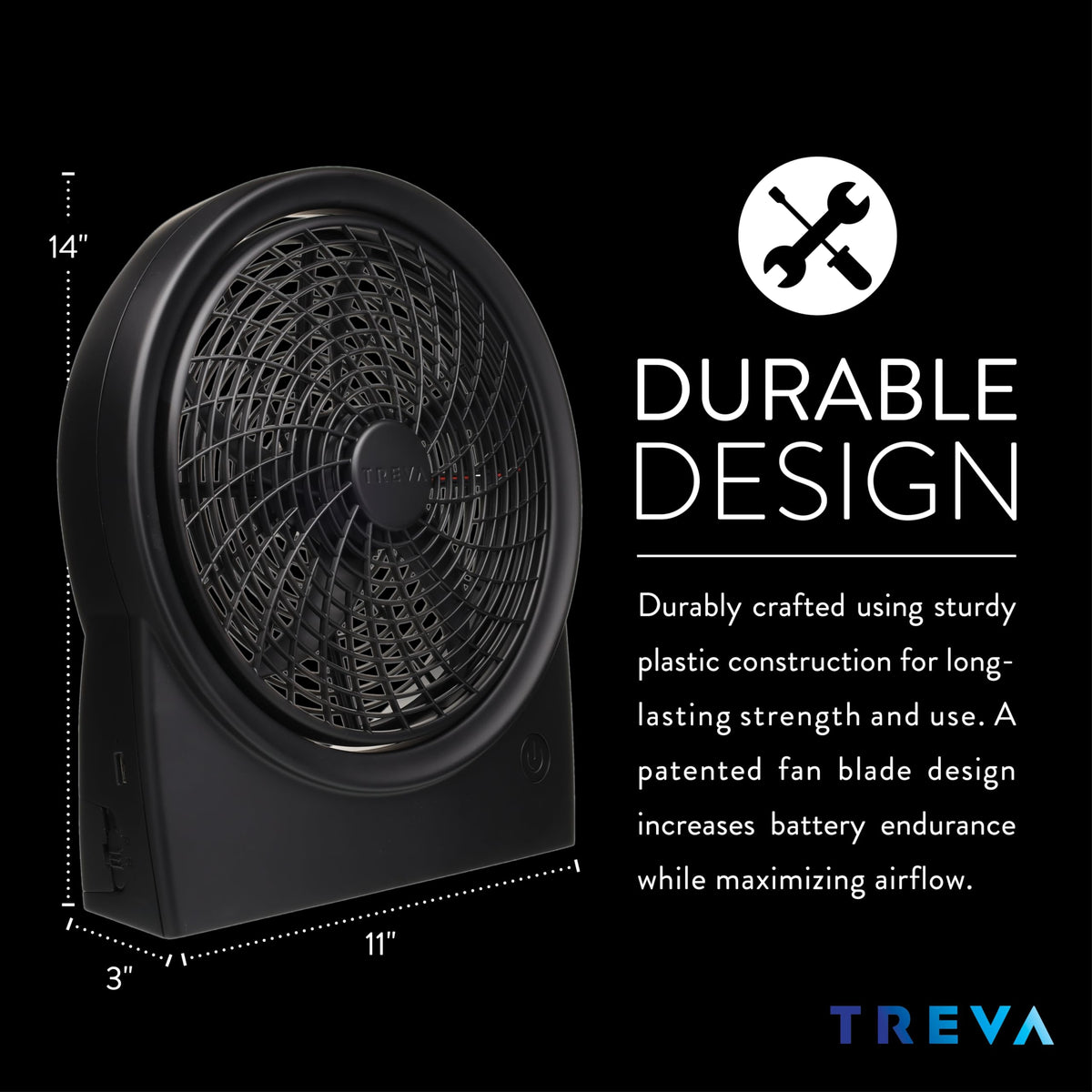 Rechargeable Battery Powered 3-Speed Personal Fan U594085