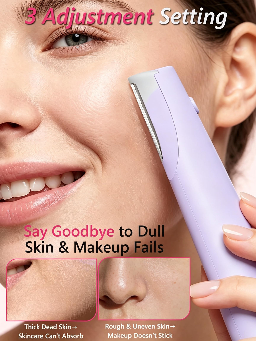Sonic Facial Hair Remover with LED Light, 4 Replacement Blades D9486