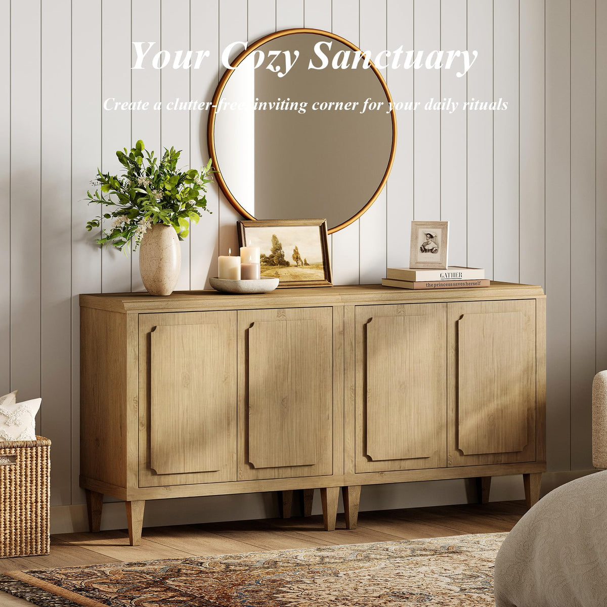 Wood TV Stand with Storage M139