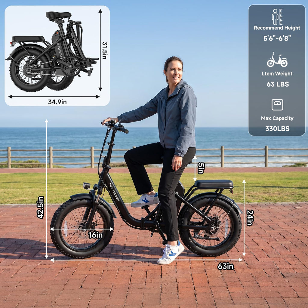 Folding Electric Bike with Rear Rack B164