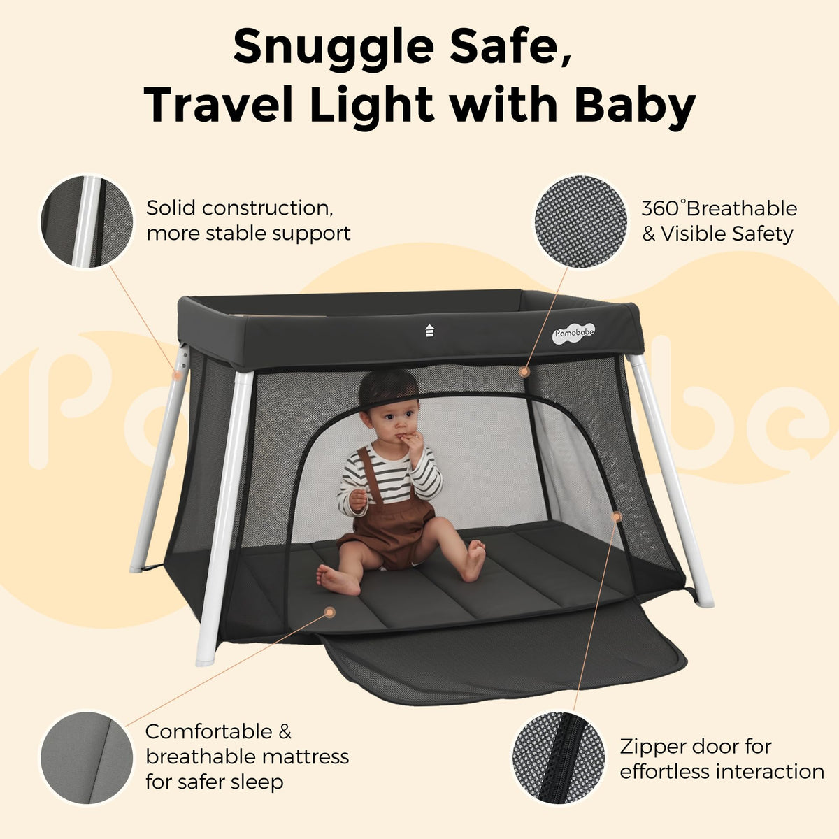 Foldable Portable Playpen with Mattress L71861