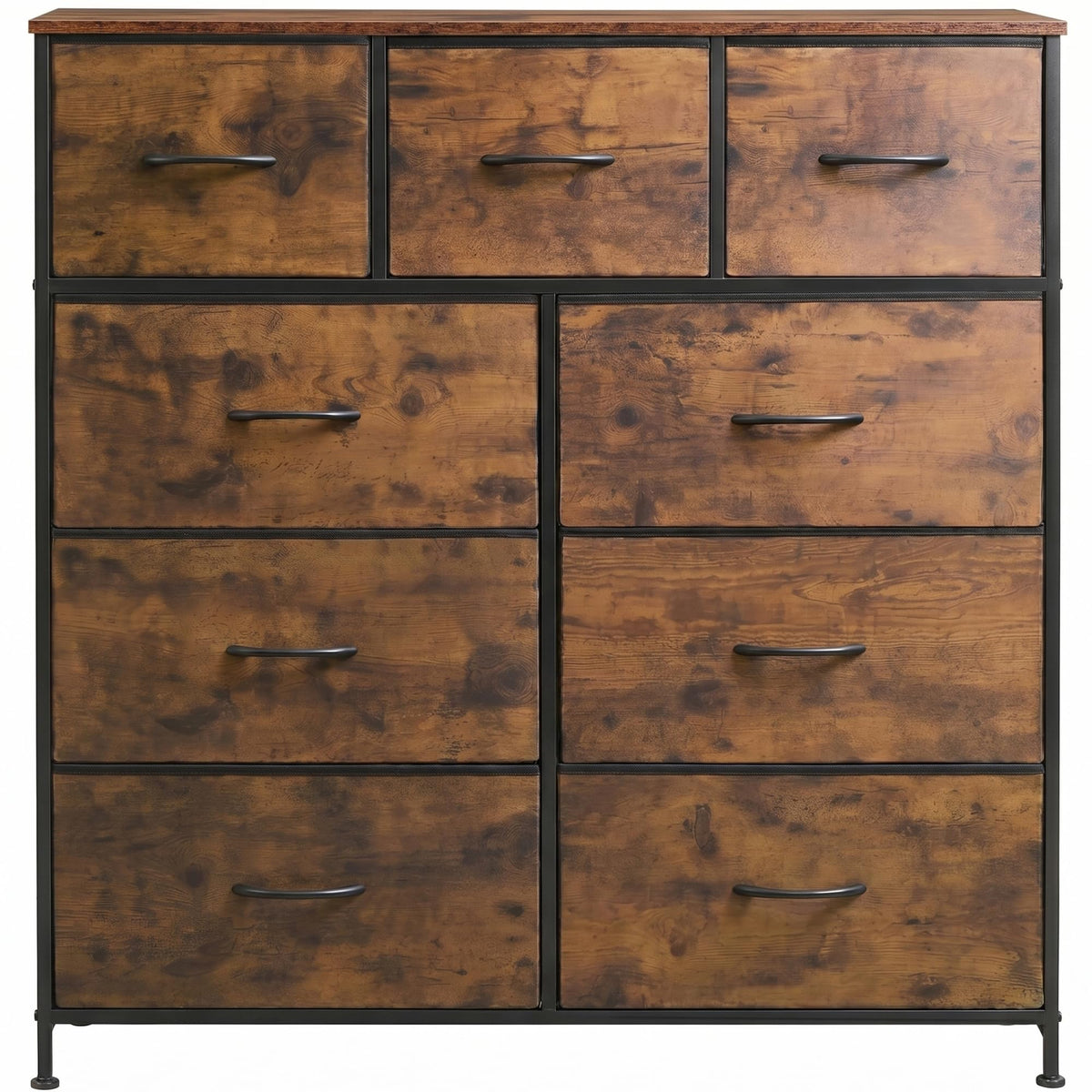 9 Drawer Rustic Brown Dresser R84116