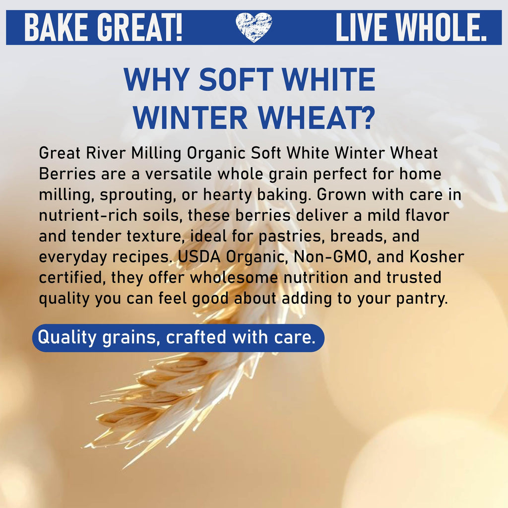Organic Soft White Wheat Berries 25 lb Q677