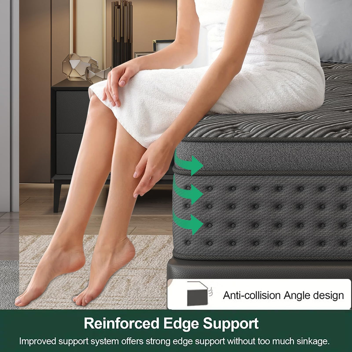 14 Inch Medium Firm Full Pocket Spring Hybrid Mattress G956956