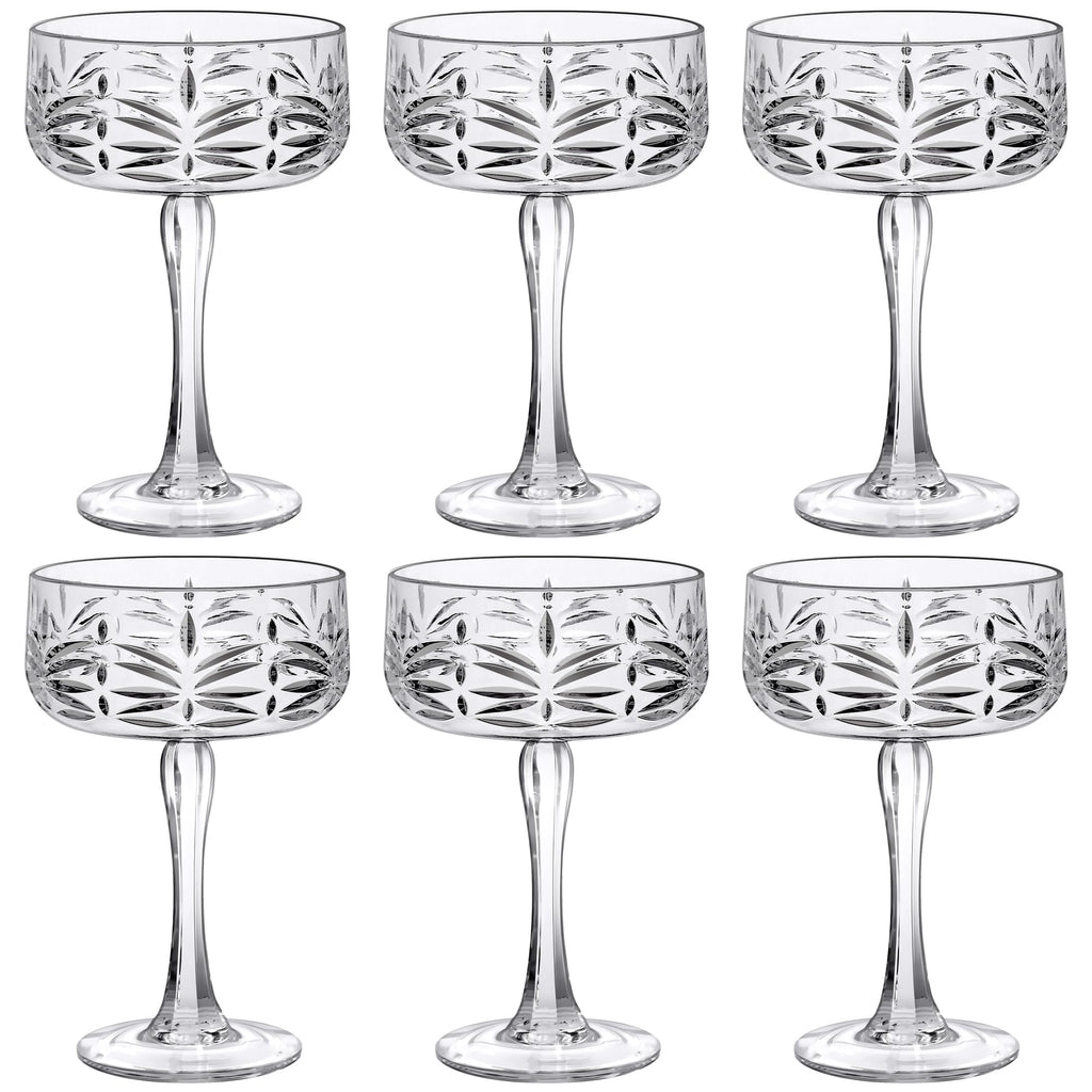 12-Ounce Plastic Coupe Glasses Set of 6 U5188