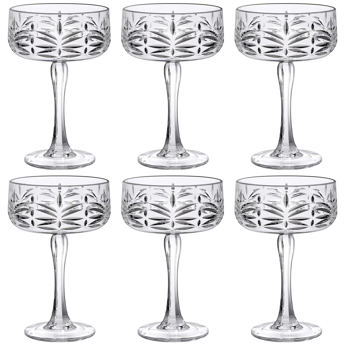 12-Ounce Plastic Coupe Glasses Set of 6 U5188