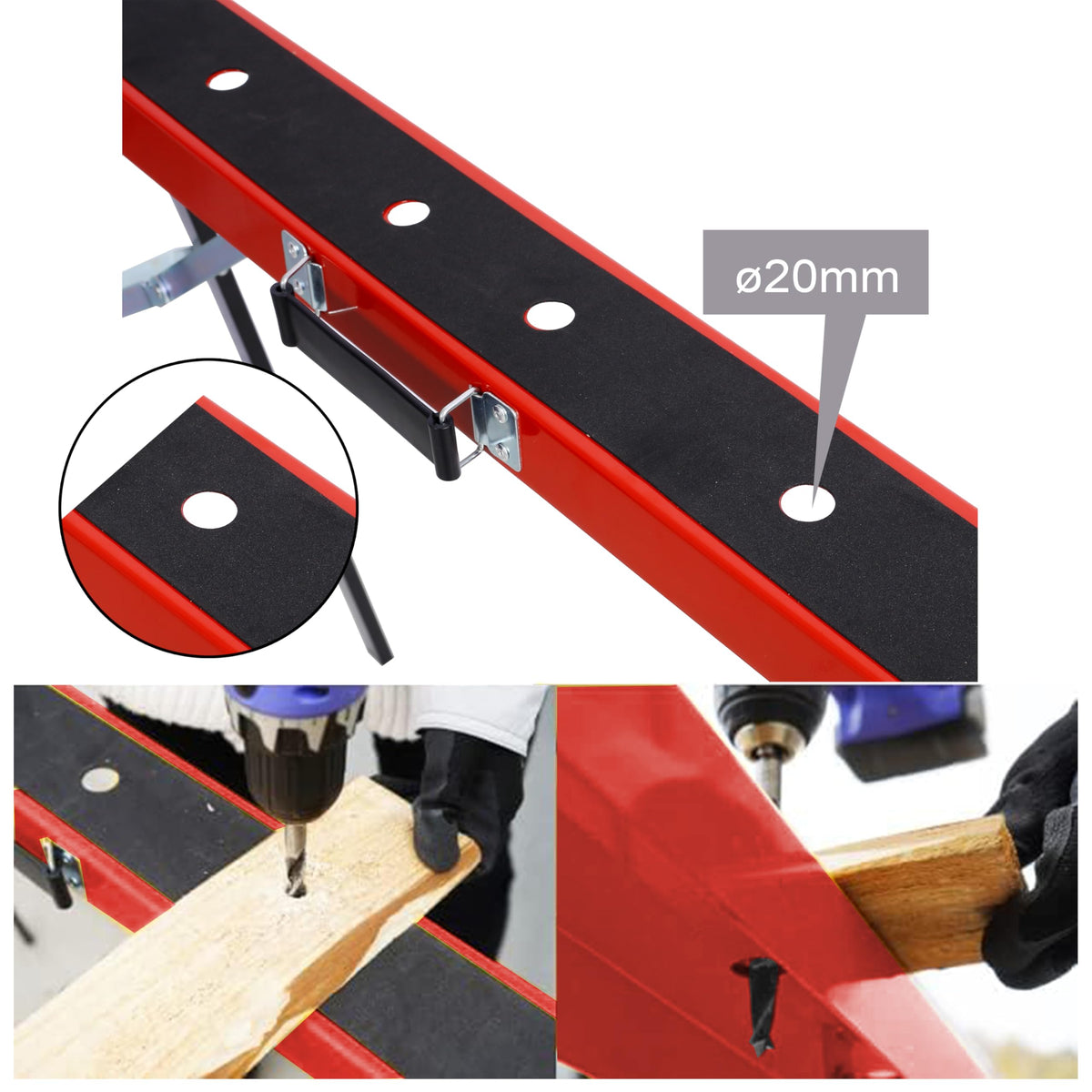 2 Pack Folding Steel Saw Horses 550lb Load Capacity I616500