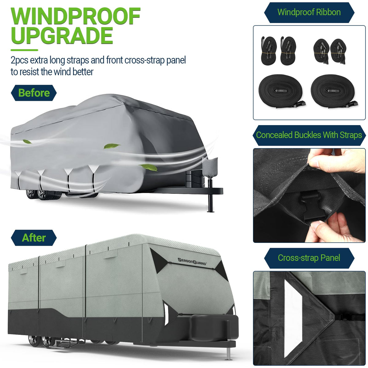 14-16 ft Waterproof Travel Trailer Cover N82381