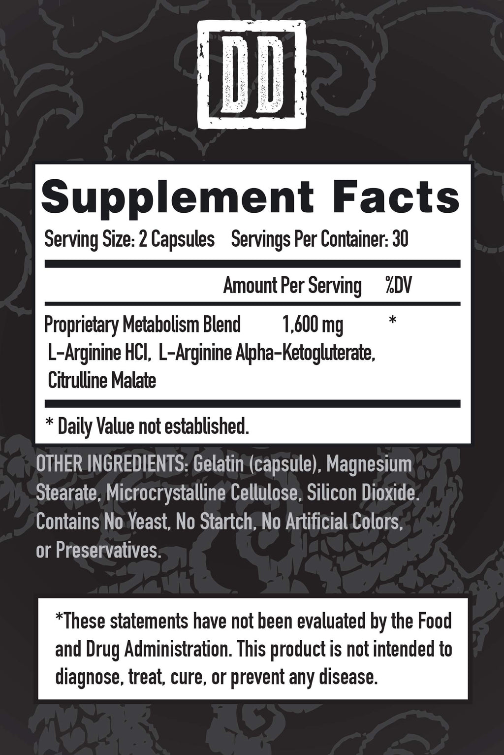 Nitric Oxide Booster Supplement 1600mg 60 Count C306