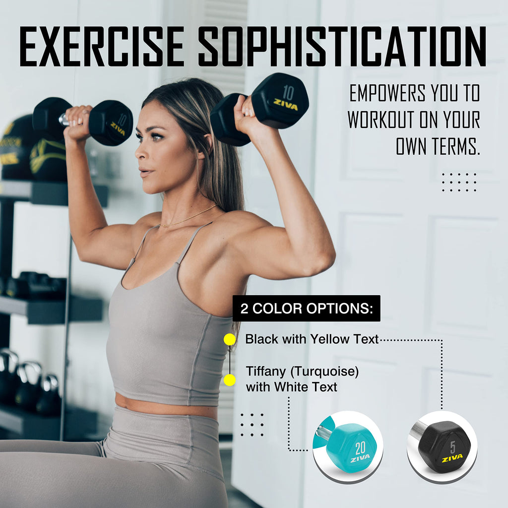 Hex Rubber Coated Dumbbells L115459