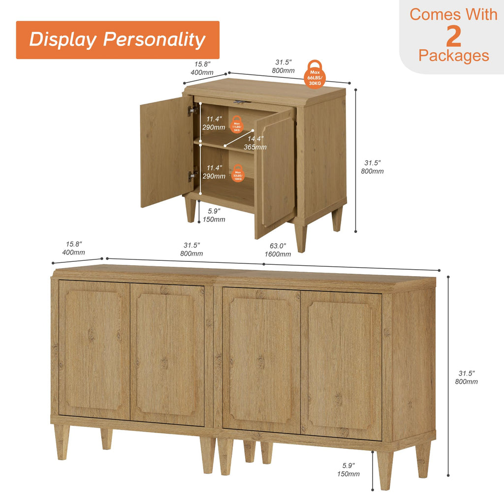 Wood TV Stand with Storage M139