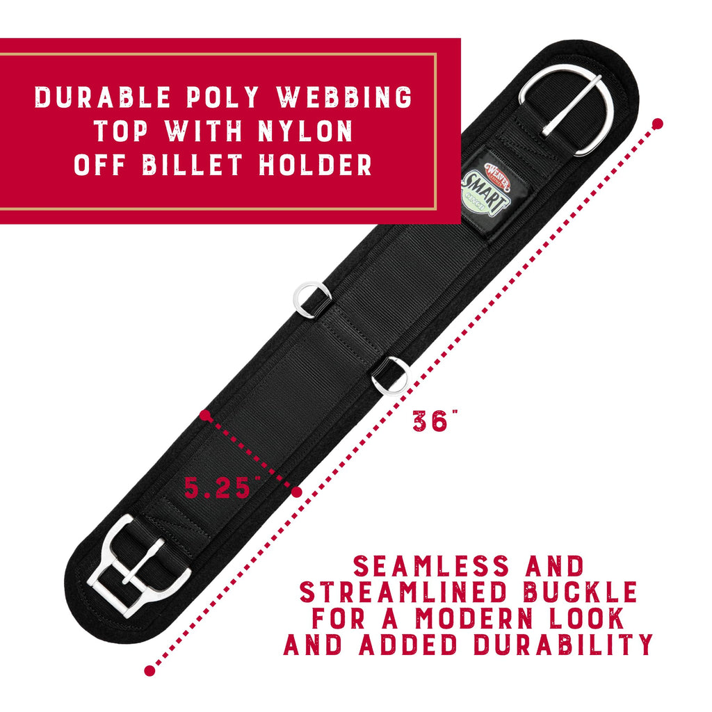 Black 36-Inch Nylon Felt Lined Straight Cinch O694