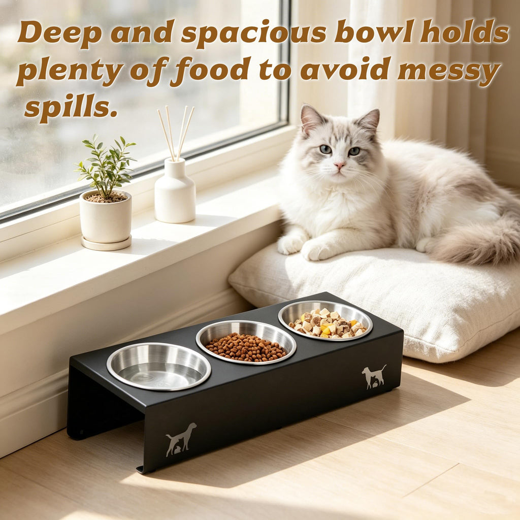 15° Tilted Stainless Steel Cat Bowls 3 Pack R791515