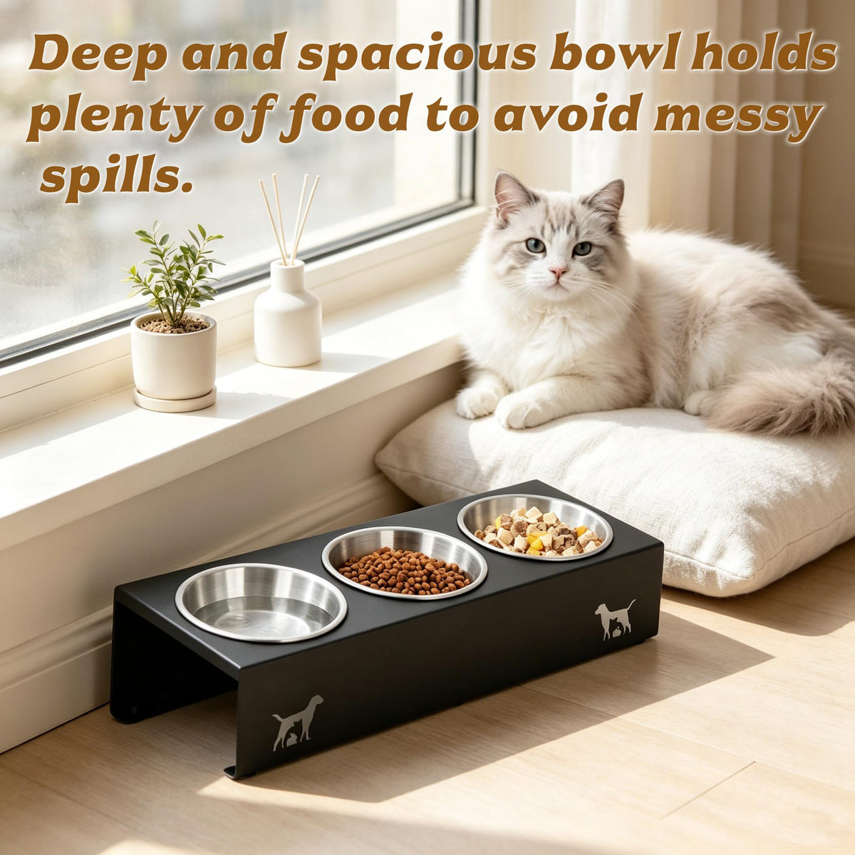 15° Tilted Stainless Steel Cat Bowls 3 Pack R791515