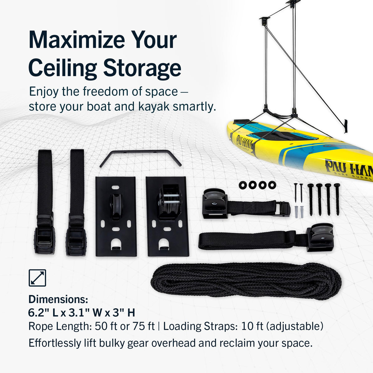 Kayak and Canoe Ceiling Hoist Storage Rack Y73369