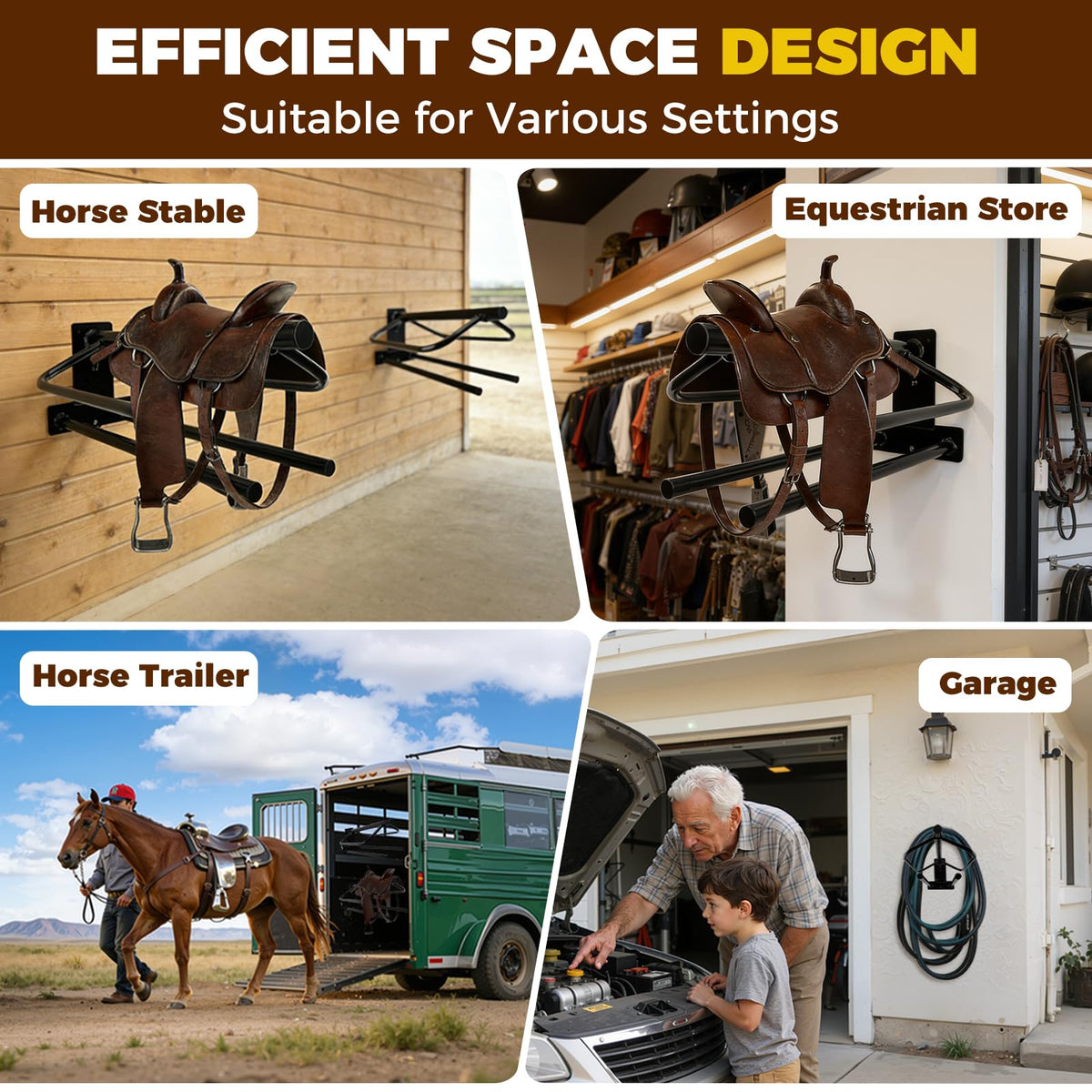 2 Pack Wall Mounted Saddle Rack Q76398