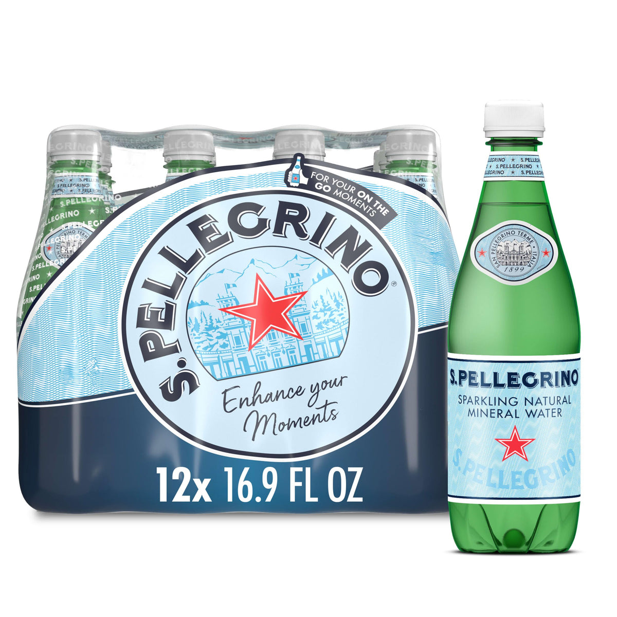 Sparkling Natural Mineral Water 16.9 Fl Oz Pack of 12 Z52533