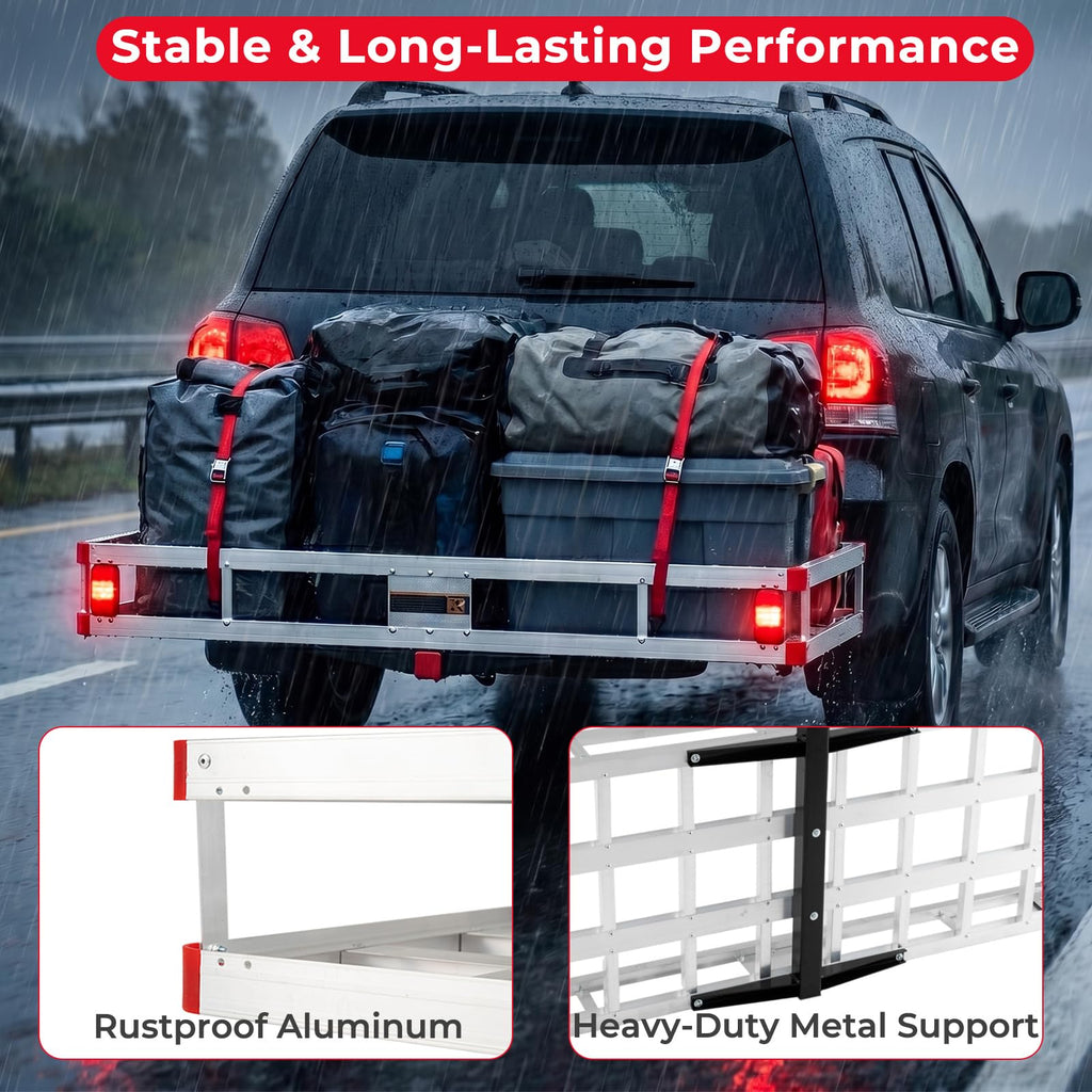 Aluminum Hitch Mount Cargo Carrier with 9" Side Rails, 500 lbs Capacity T485531