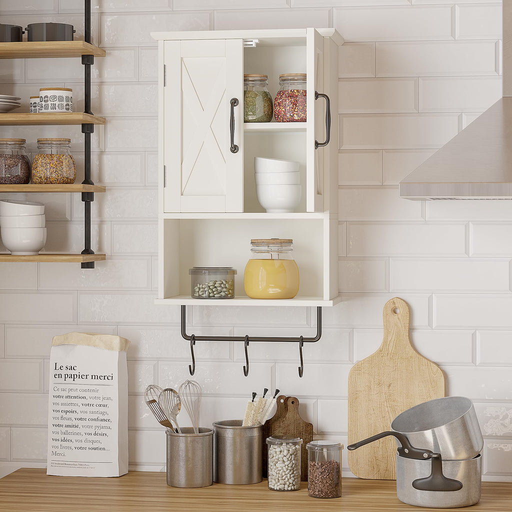 Small Medicine Cabinet with Towel Bar and 3 Hooks B4713