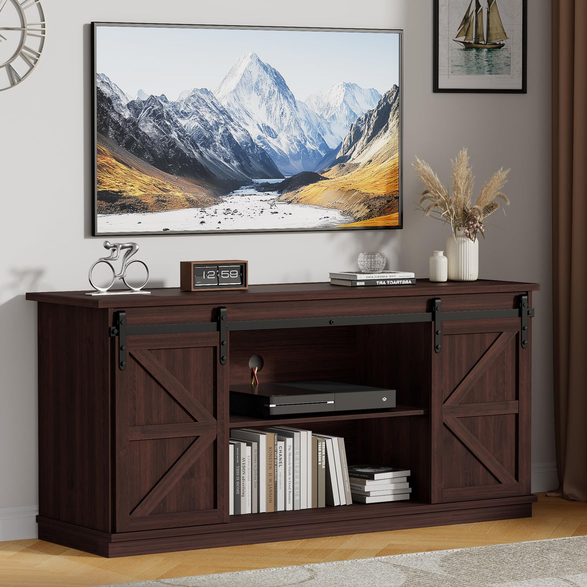 Rustic Oak 4 Drawer TV Stand N4158
