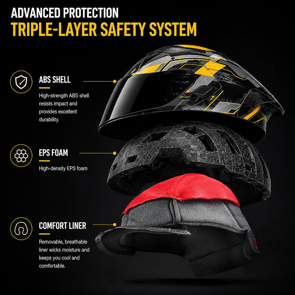 Bluetooth Modular Flip Up DOT Approved Full Face Motorcycle Helmet U180344