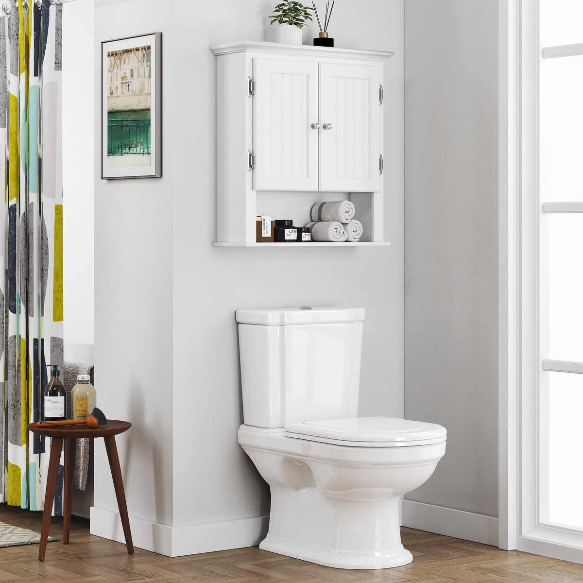 White Wall-Mounted Bathroom Cabinet L92613