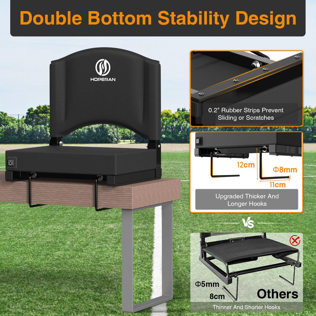 Heated Stadium Seats for Bleachers with Back Support H123